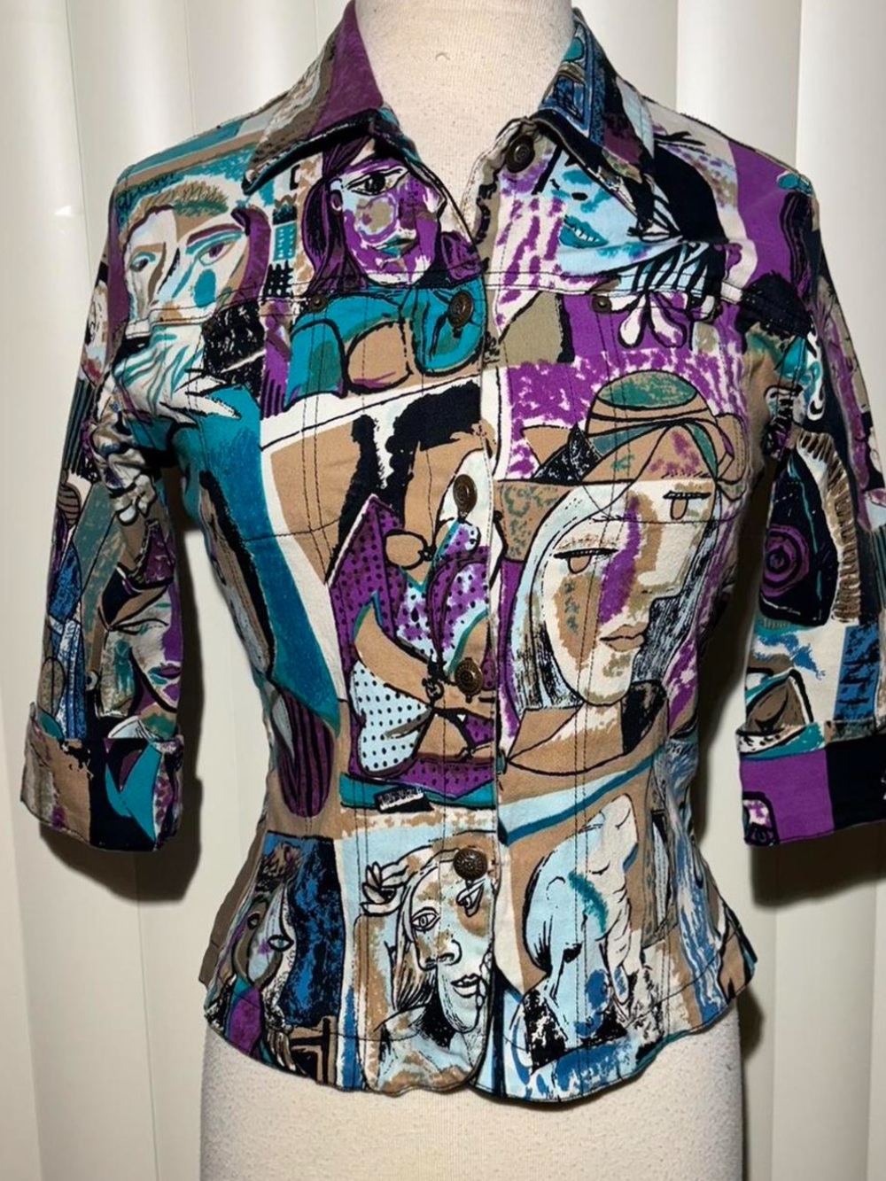 Kaktus Multicolor Abstract Print Blouse